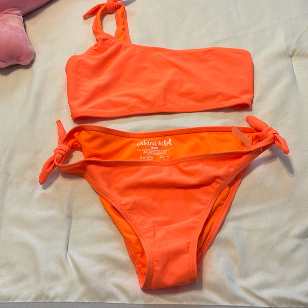 Cabana del Sol bikini size Medium bright orange